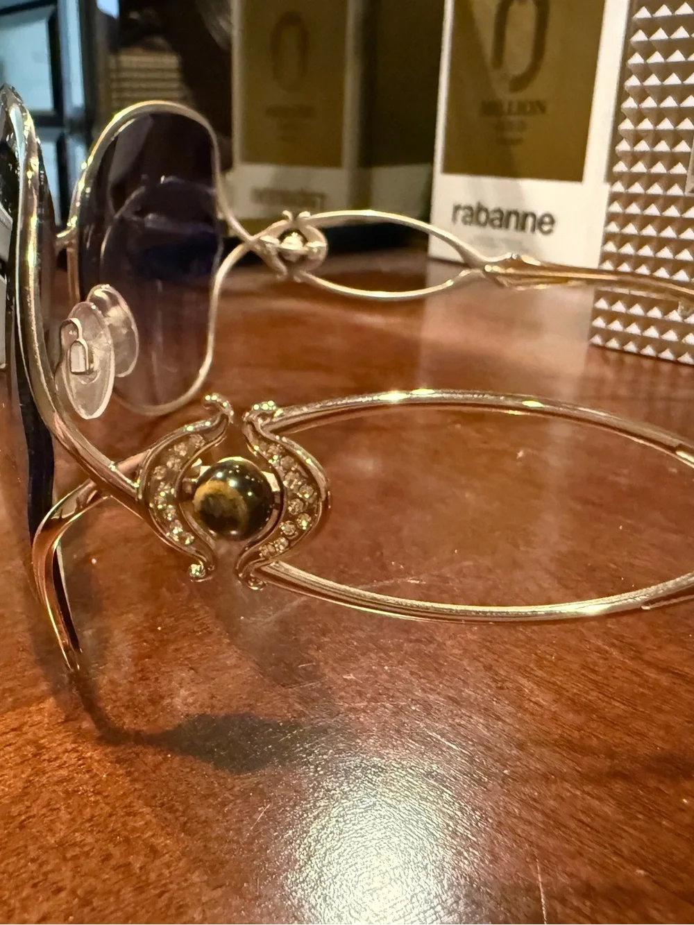 Roberto Cavalli Black Lens Sunglasses with Gold-Tone Frame